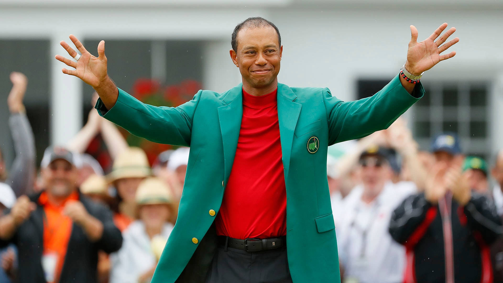 Tiger Woods Masters Grøn Frakke Wallpaper