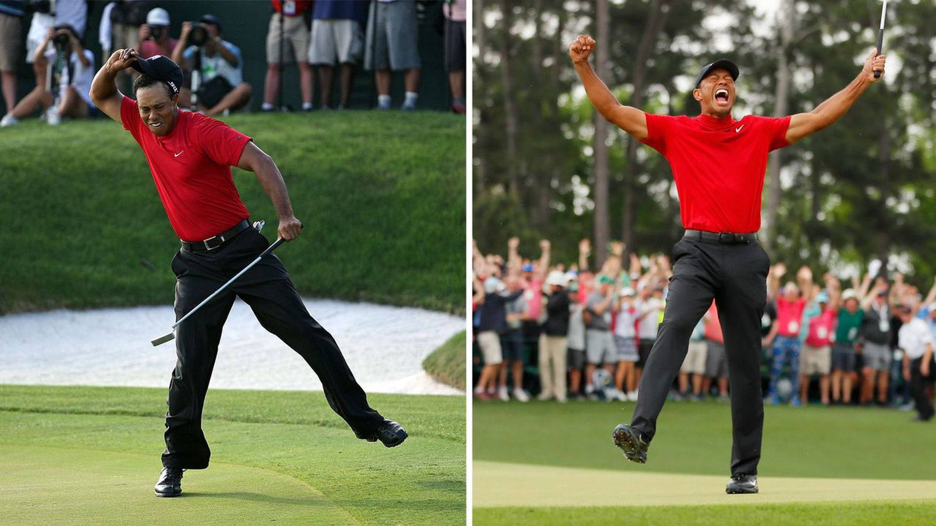 Tiger Woods Masters Two Celebrations Wallpaper