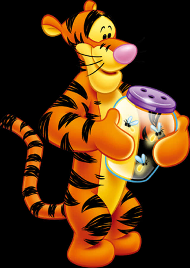 Tigger Holding Honey Pot PNG