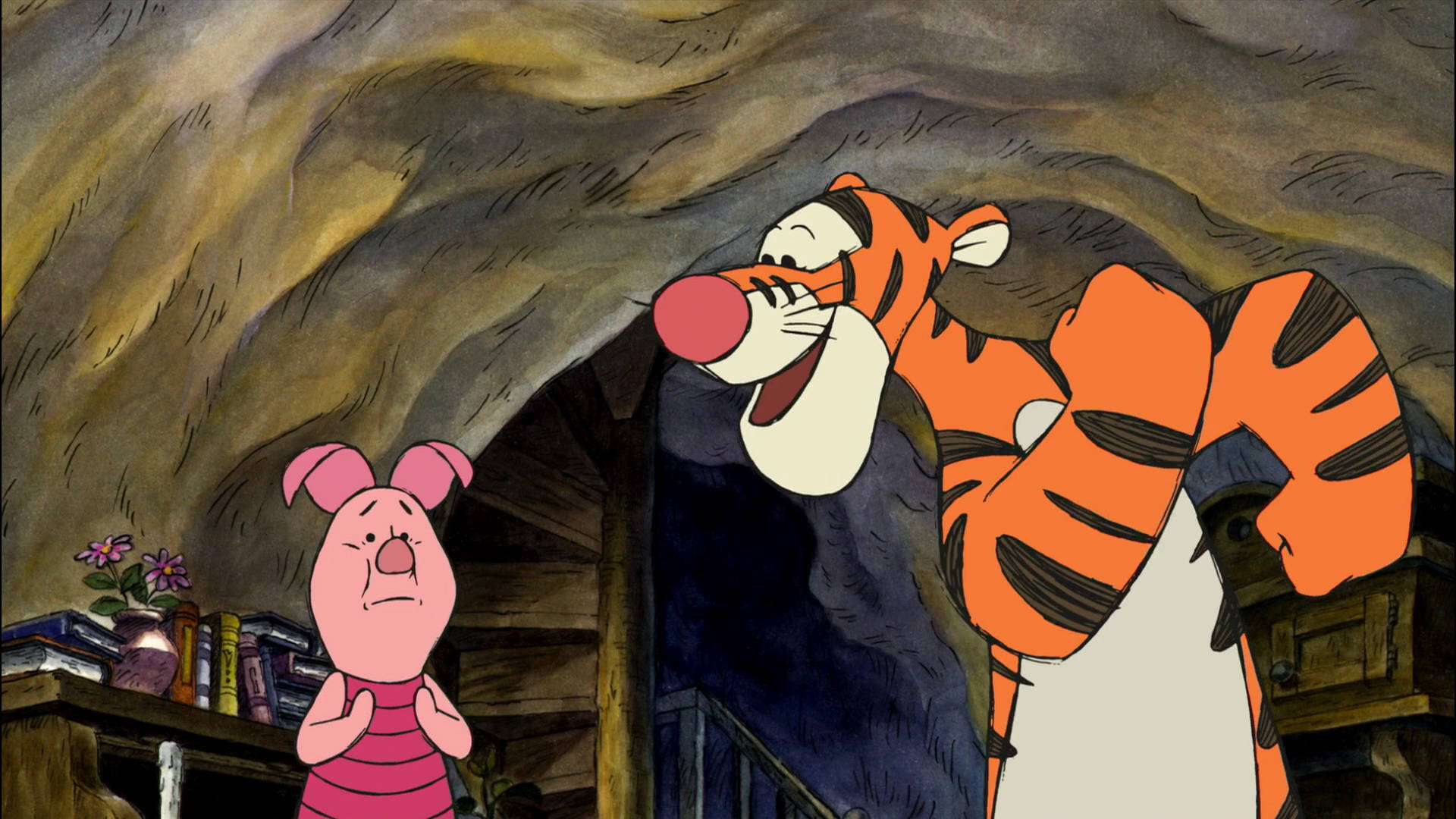 Tigger Piglet Grotta Wallpaper