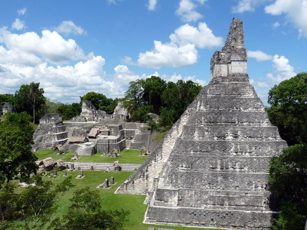 Tikalbyggnader. Wallpaper