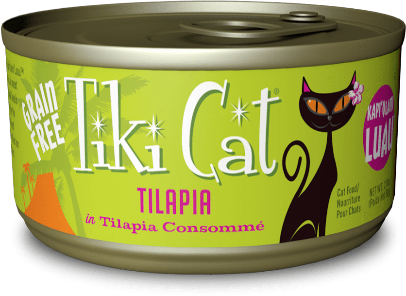 Tiki Cat Tilapia Cat Food Can PNG