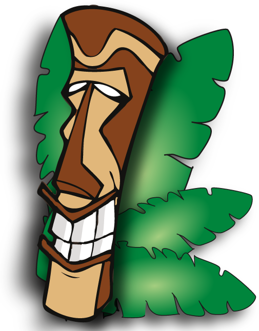 Tiki Mask Cartoon Illustration PNG