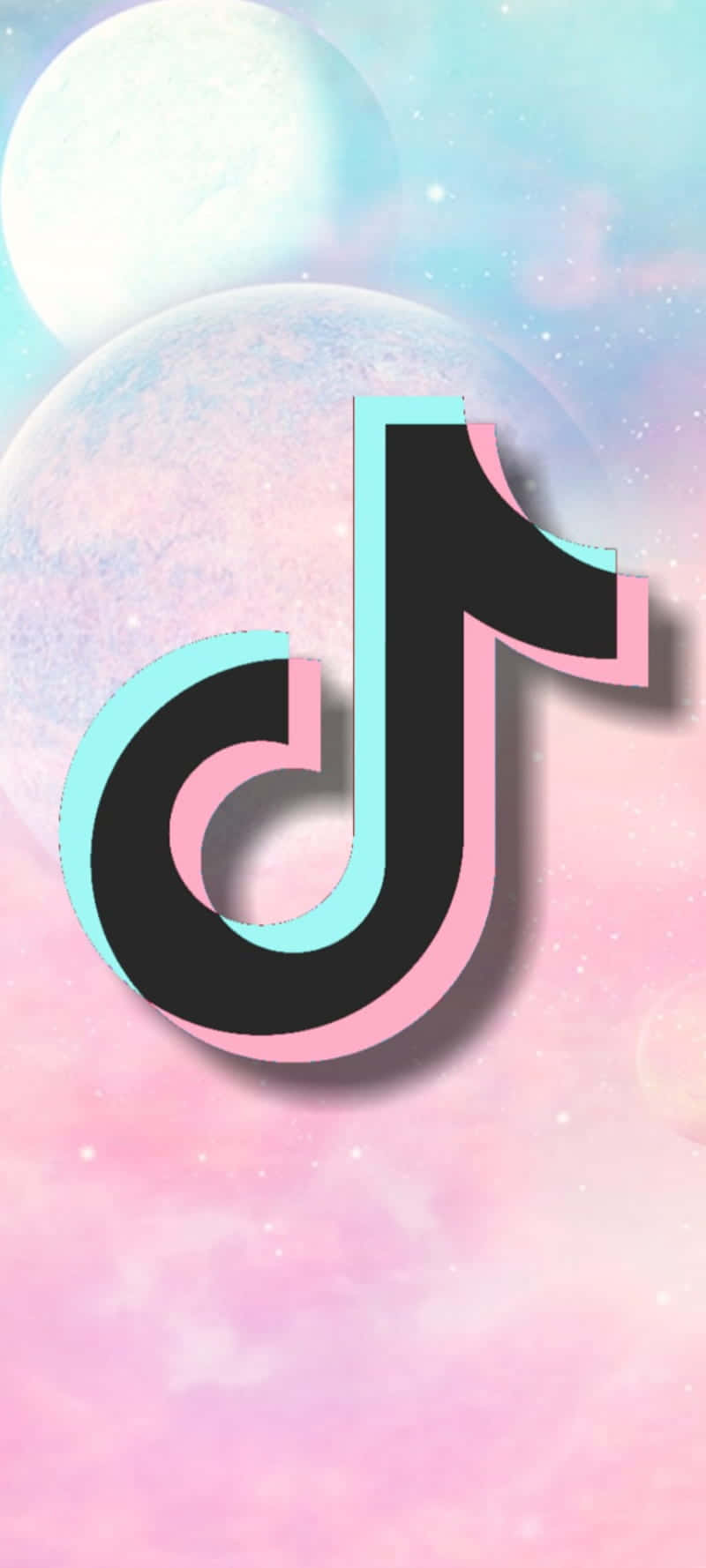 A Pink And Blue Tiktok Logo On A Pink Background Wallpaper