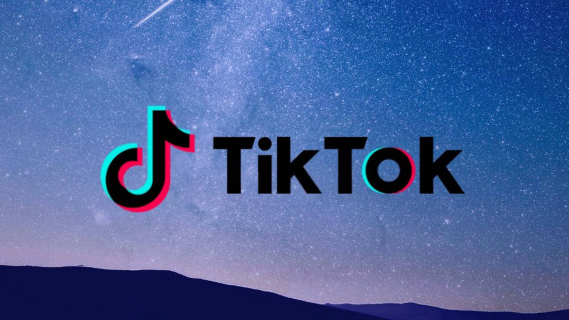 TikTok logo Nattehimmel landskab Wallpaper