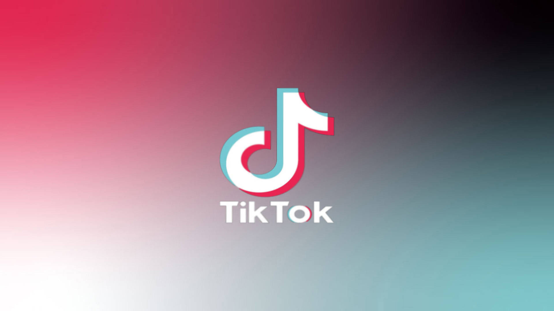 TikTok Logo Red Teal Gradient Wallpaper