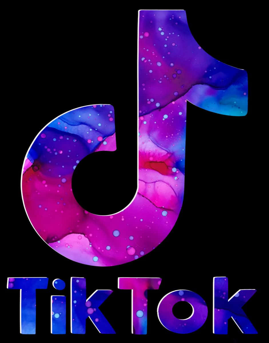 Logode Tiktok Con Un Fondo Morado Y Azul. Fondo de pantalla