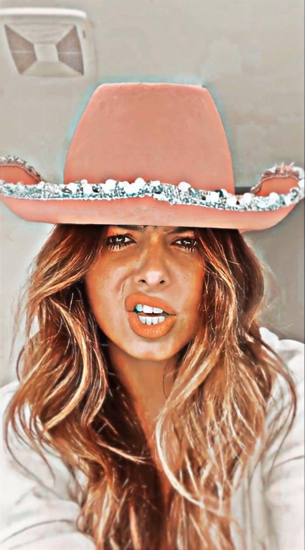 Tiktokpersonlighet Addison Raes Profilbild I Cowboyhatt. Wallpaper
