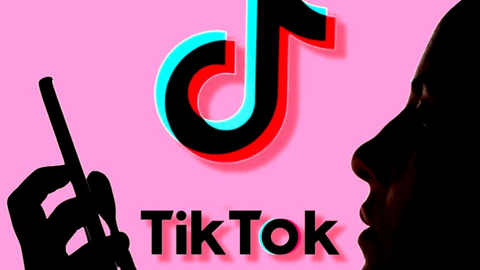 Logotipode Tik Tok Con Una Silueta De Una Persona Sujetando Un Teléfono
