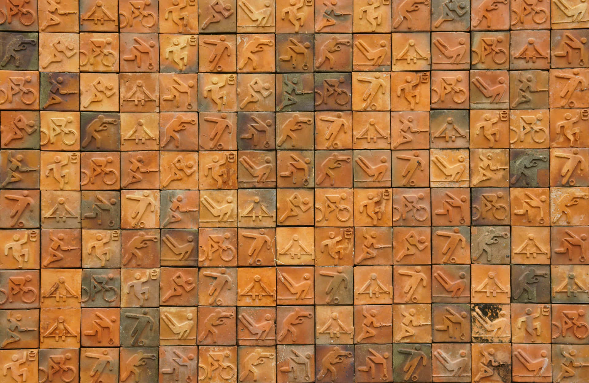 A Wall With Many Different Shapes Of Tiles