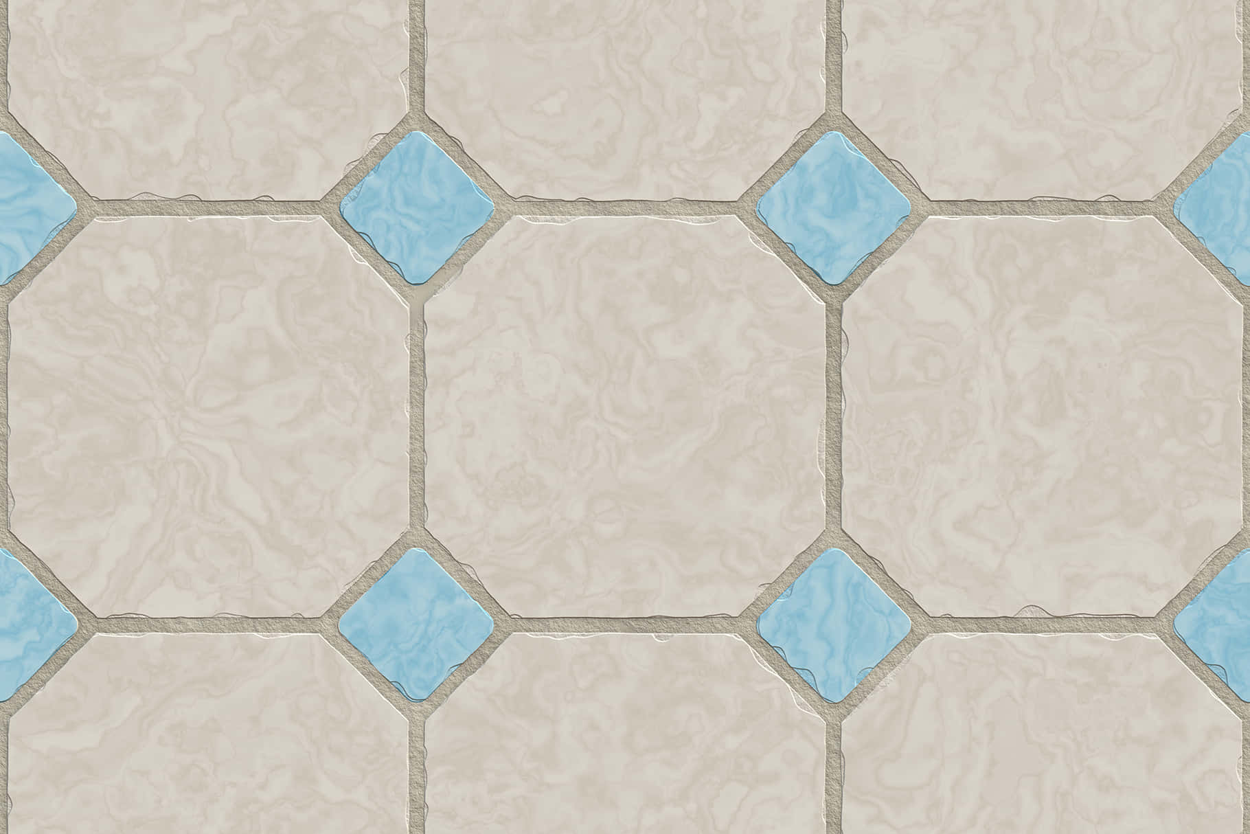 Tile Floor With Blue And White Tiles
