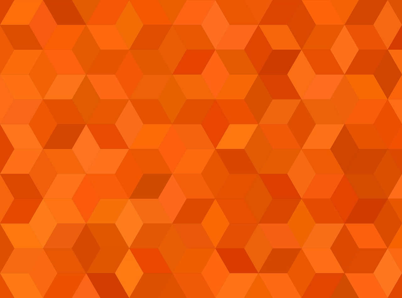 Orange hexagonale baggrund med en geometrisk mønster Wallpaper