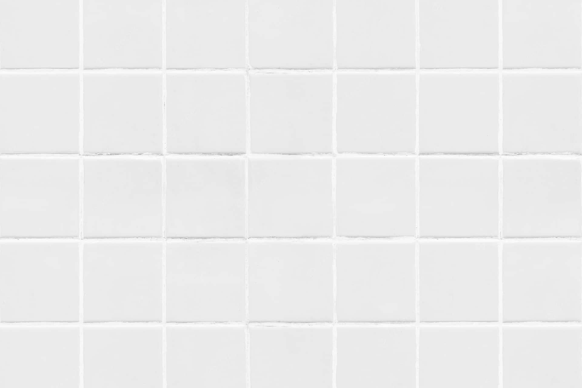 Hvid flise med kvadrater på den Wallpaper