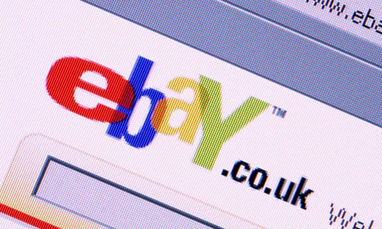 Navigating eBay UK Platform on a Tilted Screen Wallpaper