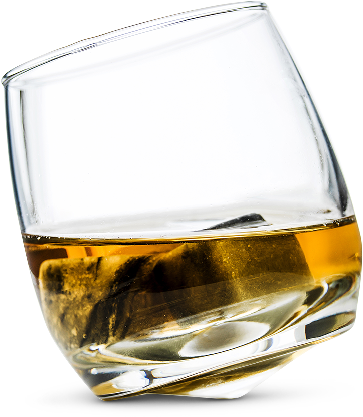 Tilted Whiskey Glass PNG