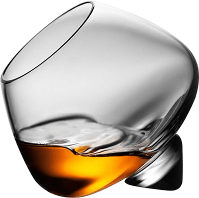 Tilted Whiskey Glass PNG