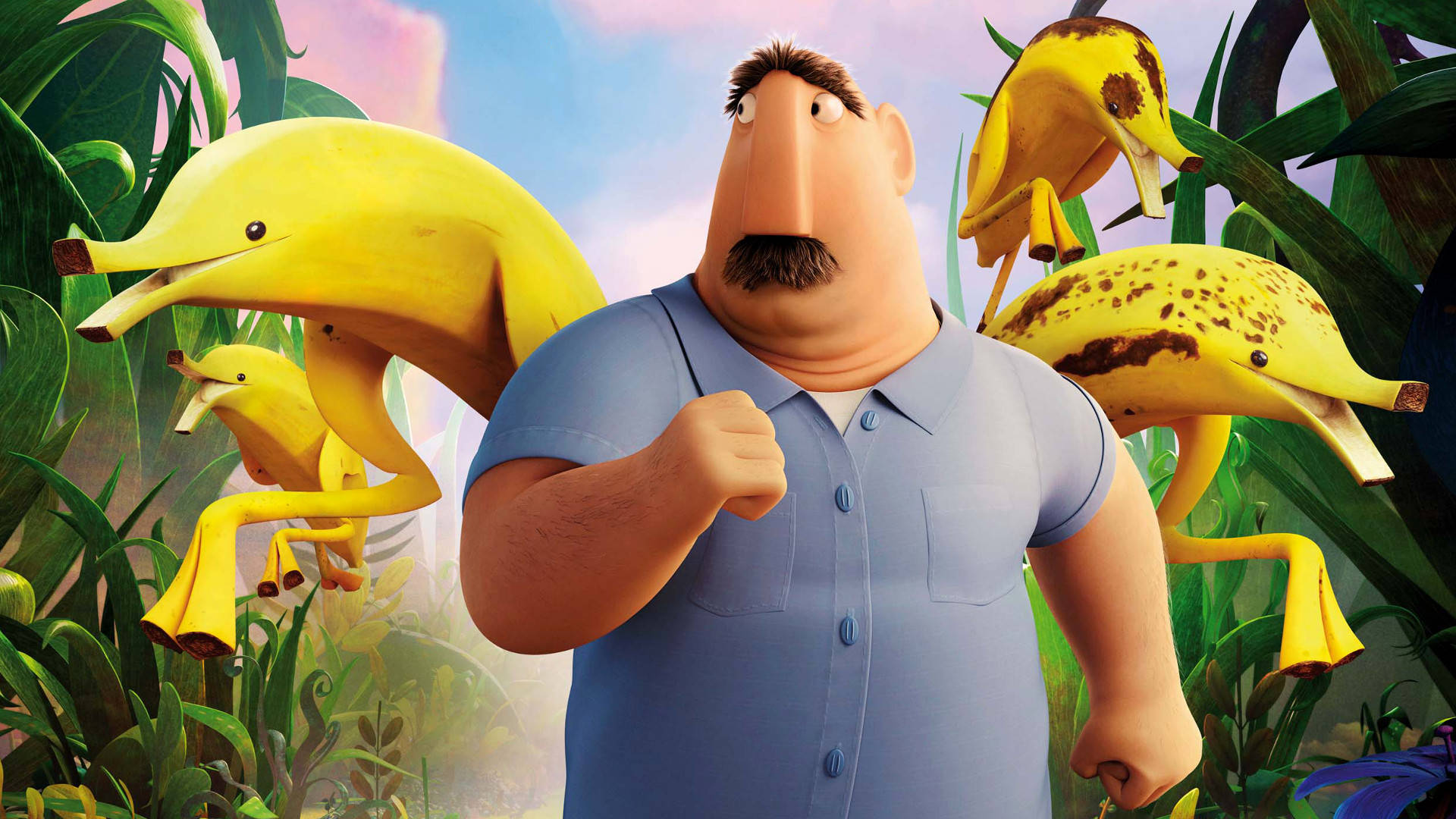 Tim And Bananostrich From Cloudy With A Chance Of Meatballs 2 Wallpaper