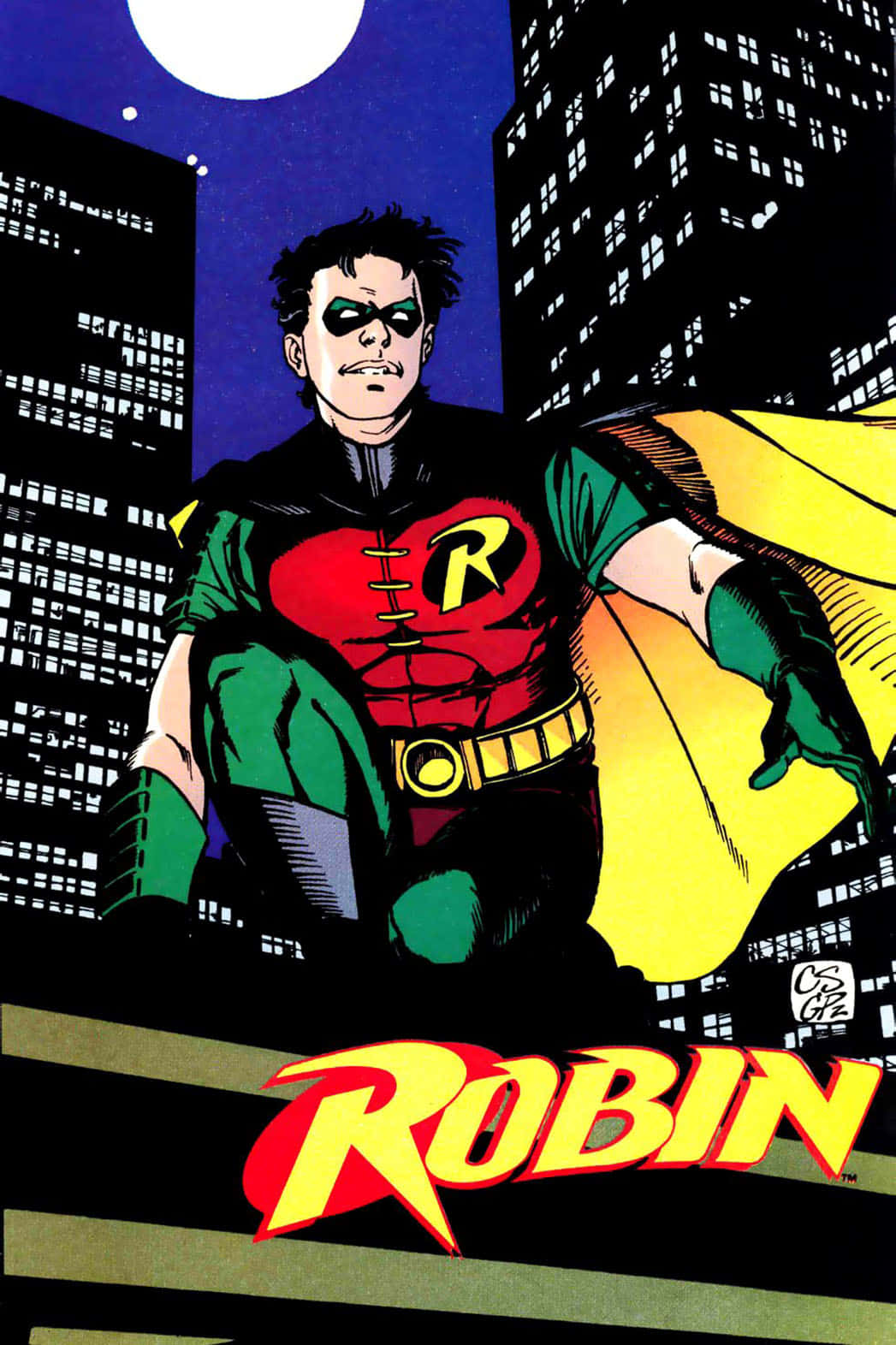 Tim Drake in his iconic Robin costume, ready for action Wallpaper