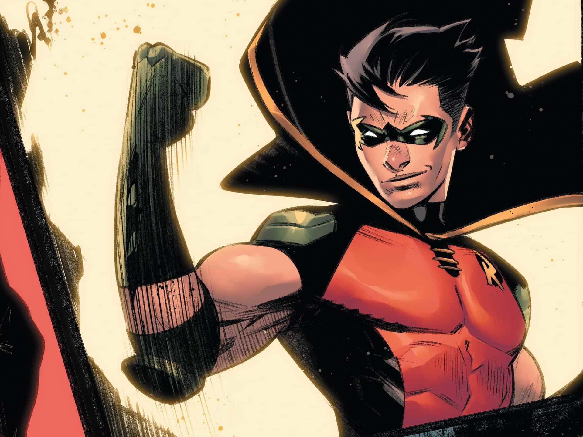 Action-packed Tim Drake in costume Wallpaper