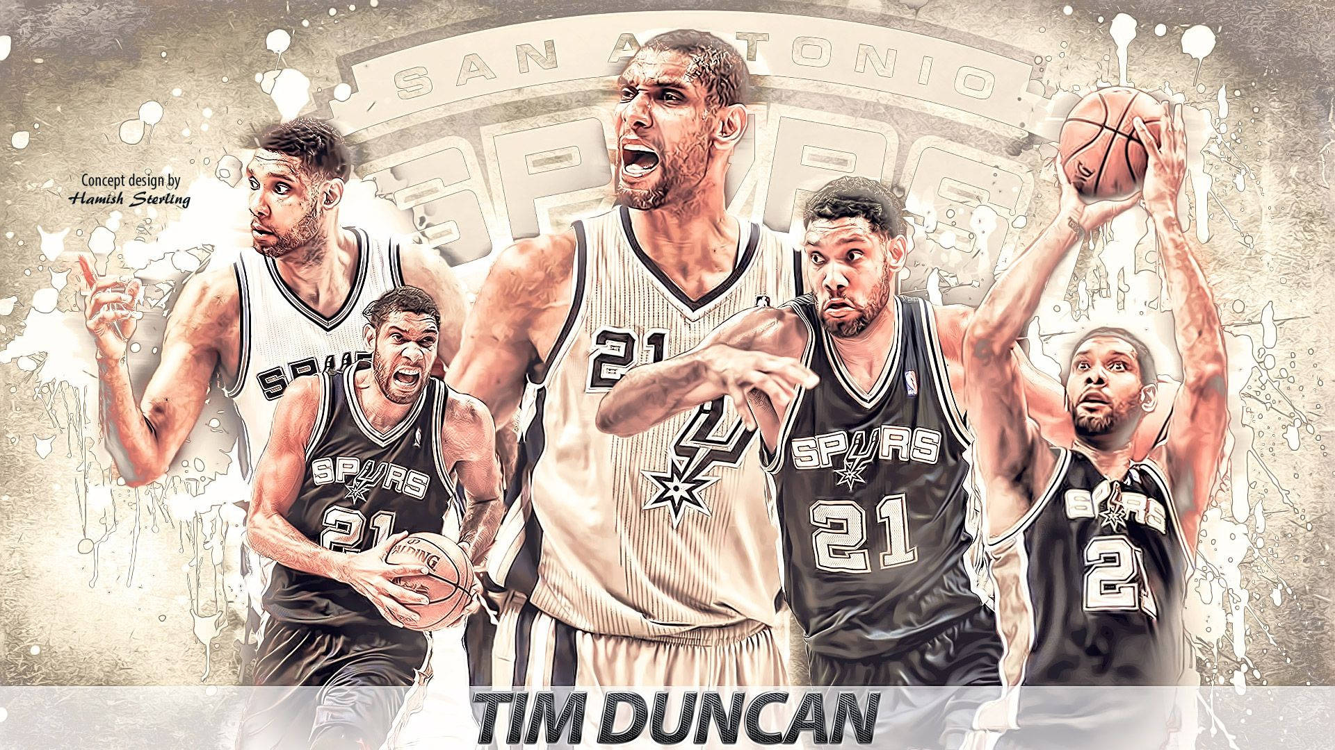 Tim Duncan San Antonio Edits Background