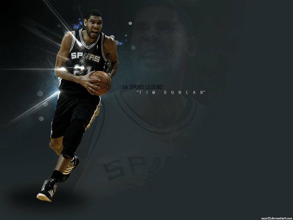 Tim Duncan Spurs Legend Art Background