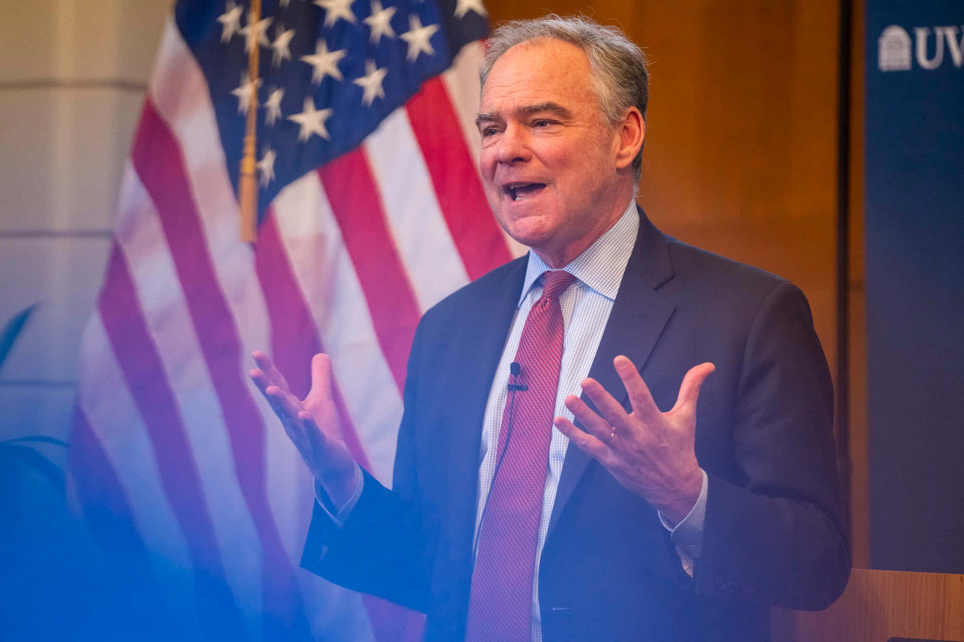 Tim Kaine With Blue Tint Wallpaper