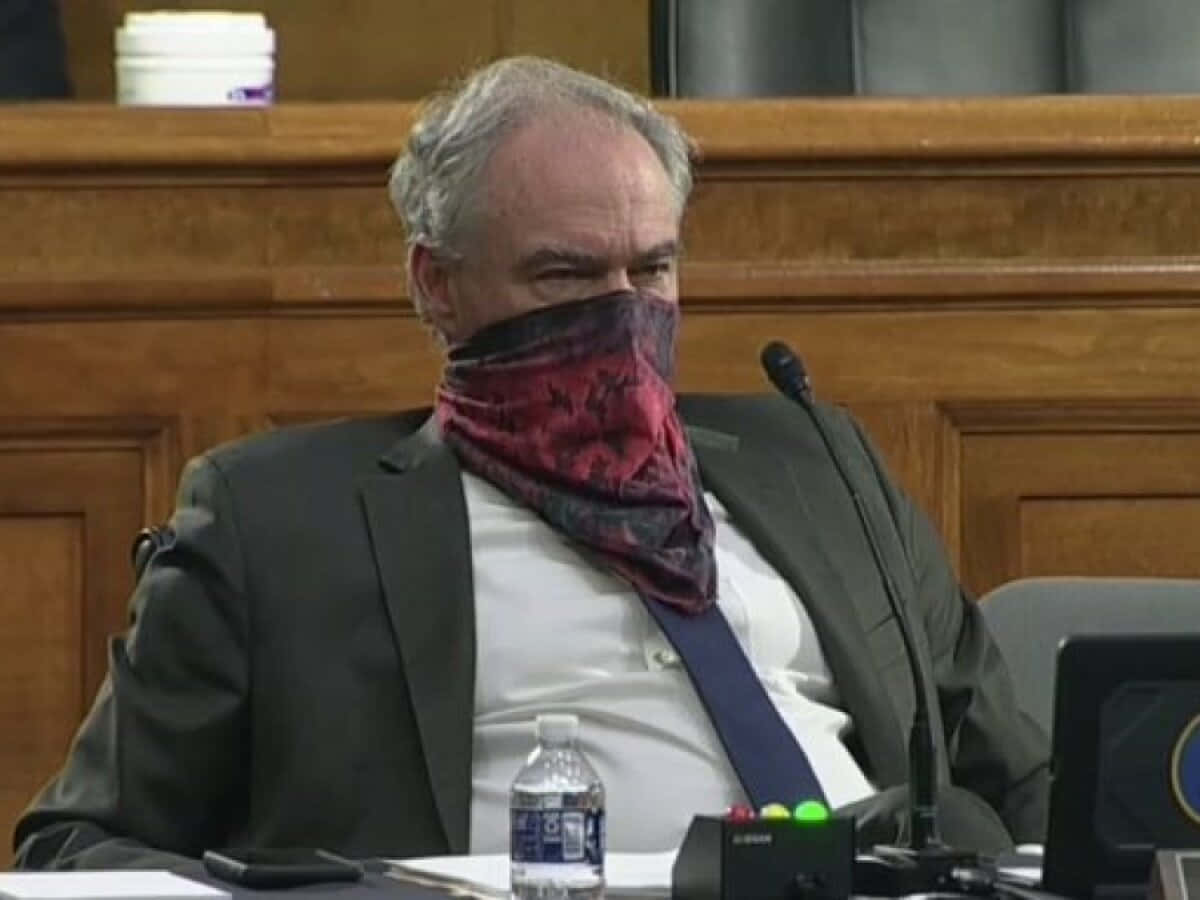 Tim Kaine With Face Mask Bandana Wallpaper