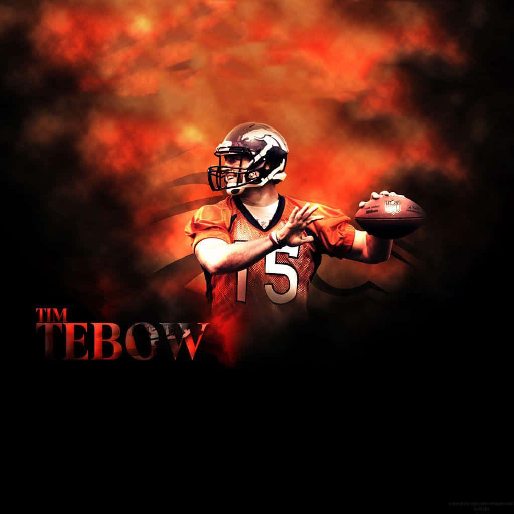 Image  Tim Tebow praying on a football field. Wallpaper