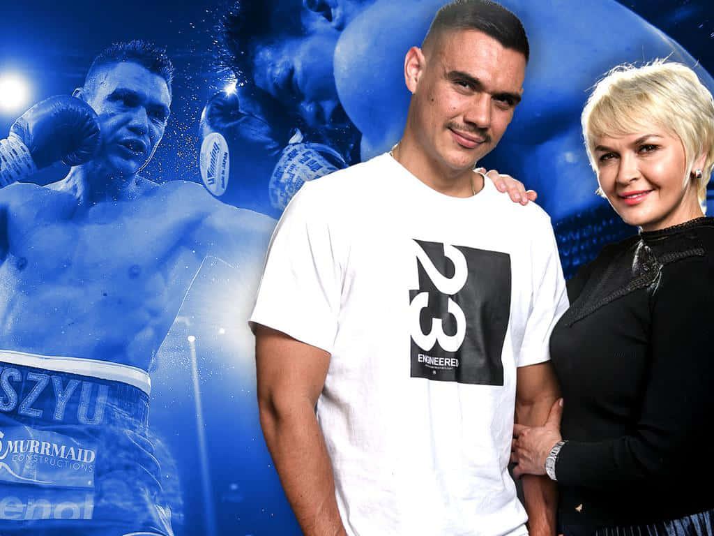 Tim Tszyu Poseert Na Een Triomf In De Ring Achtergrond