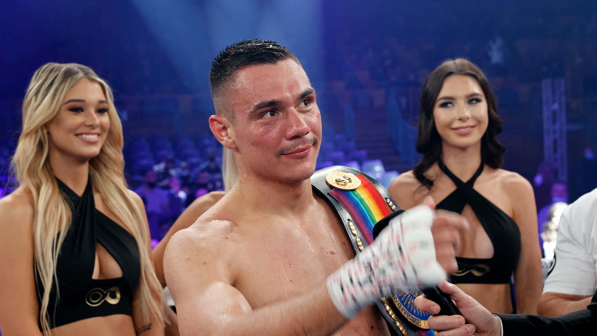 Tim Tszyu, Professional Boxing Champion, in Action Wallpaper