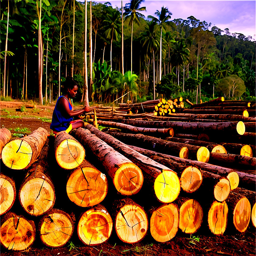Timber Trade And Deforestation Png Sah PNG