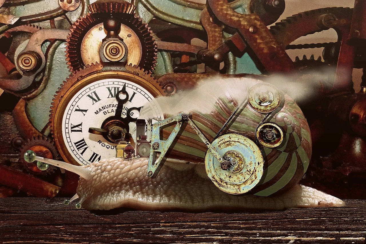 Time And Steampunk Snail Wallpaper