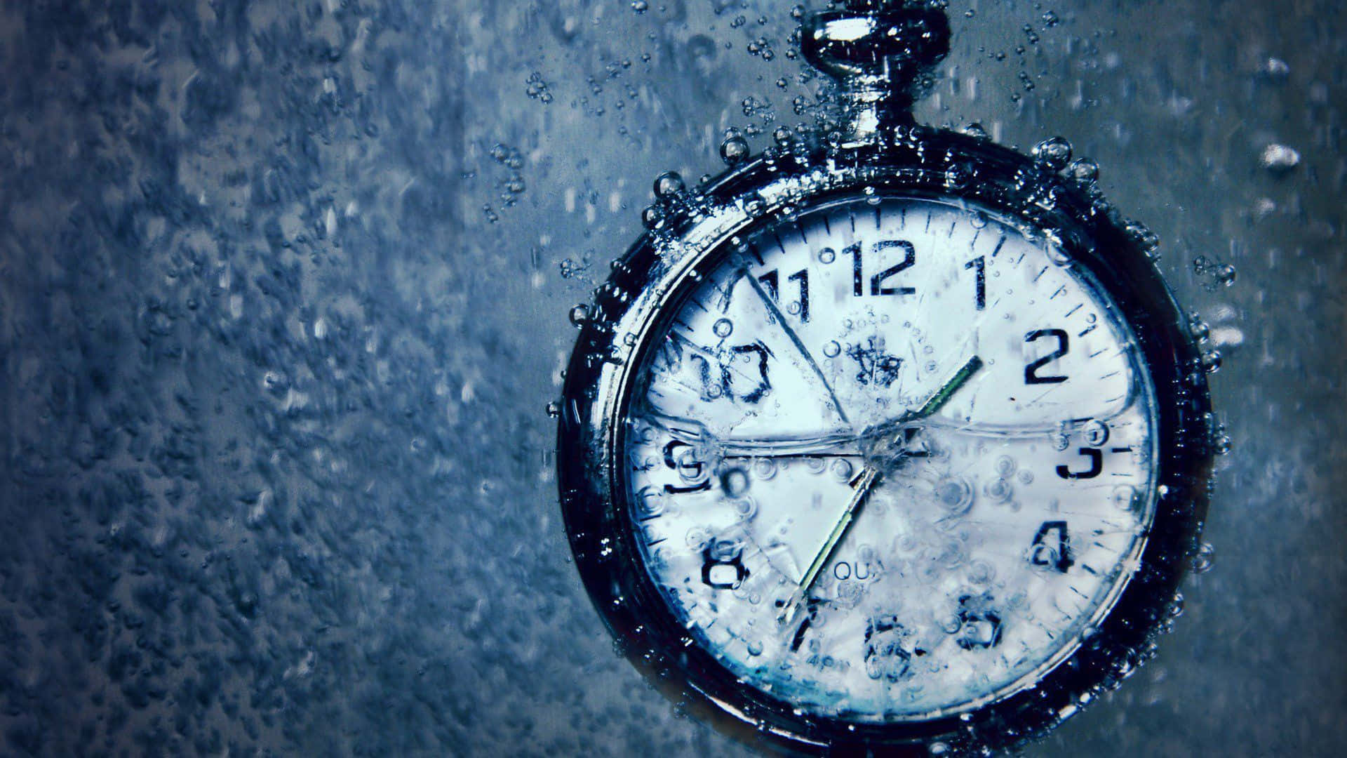 Relojde Tiempo Sumergido En Agua. Fondo de pantalla