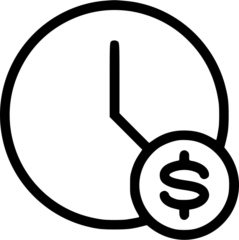 Time Is Money Clock Icon PNG