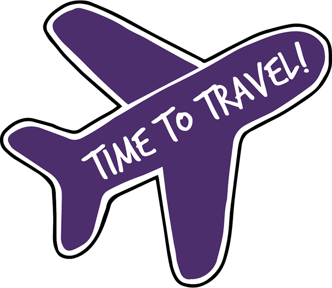 Time To Travel Airplane Sticker PNG