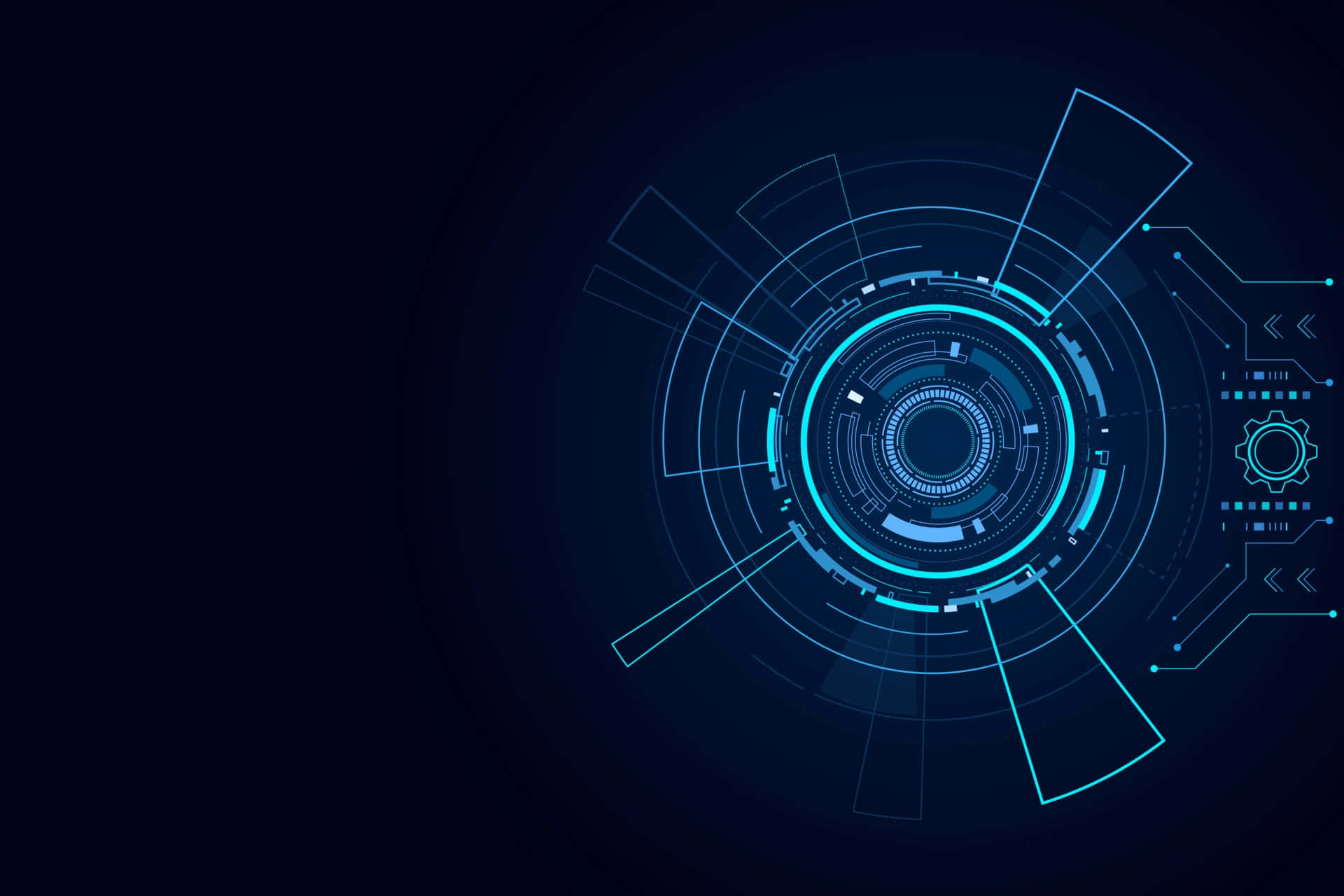 Futuristic Technology Background With Blue Lines And Circles