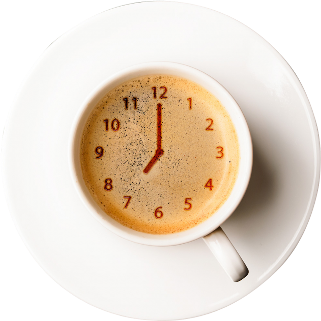 Timefor Coffee Clock Cup PNG
