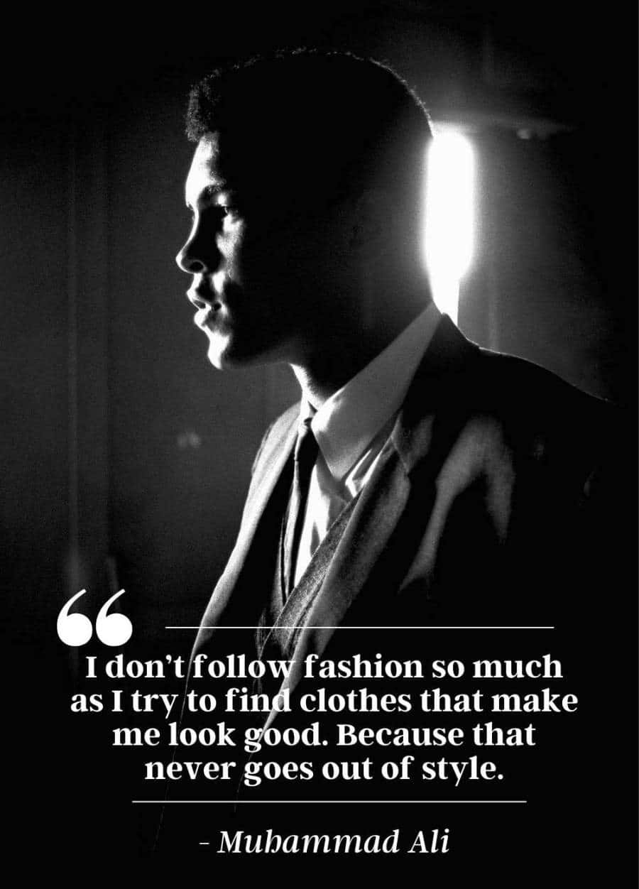 Timeless Style Quote Muhammad Ali Wallpaper