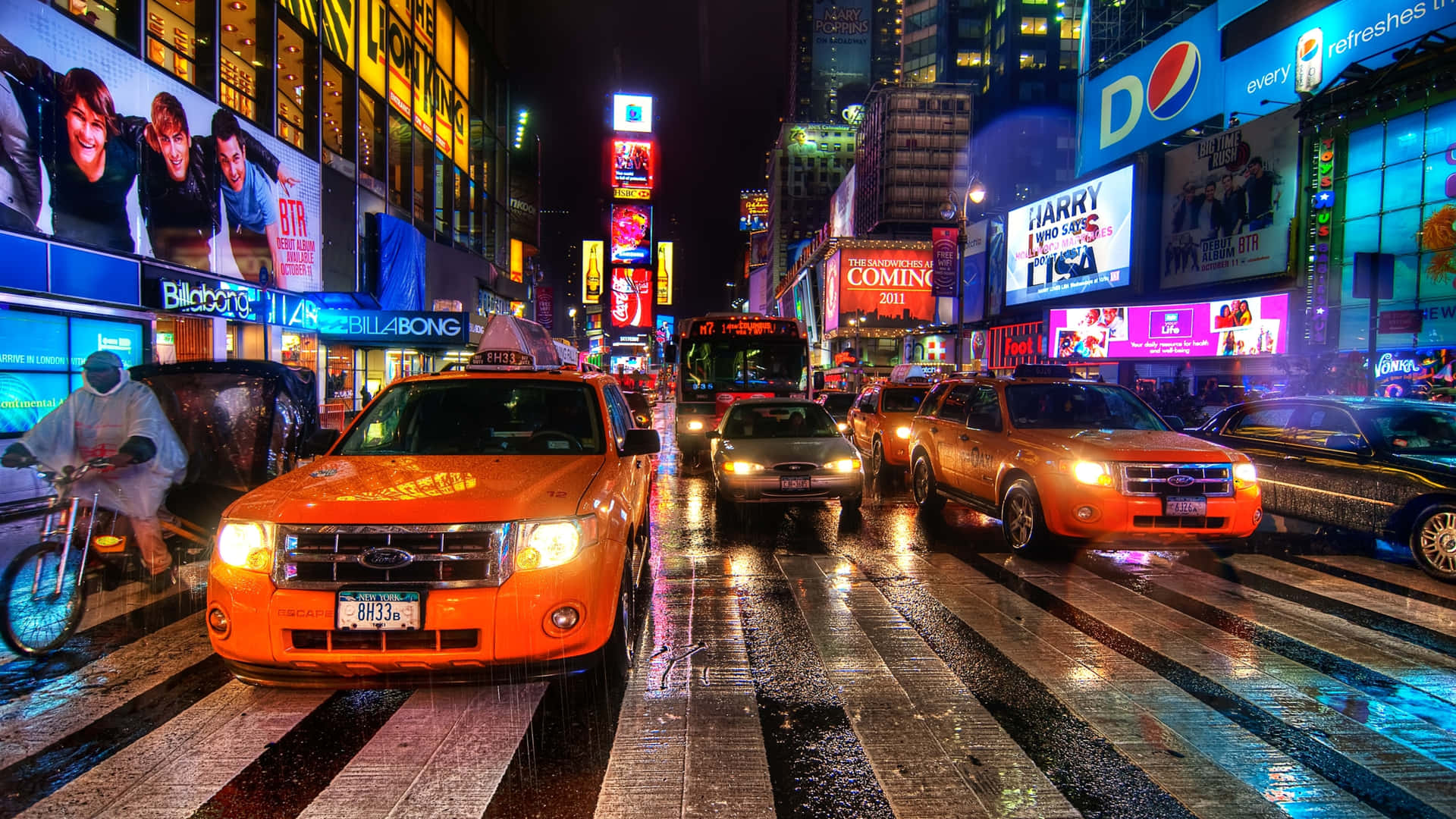 Times Square New York City om natten Wallpaper