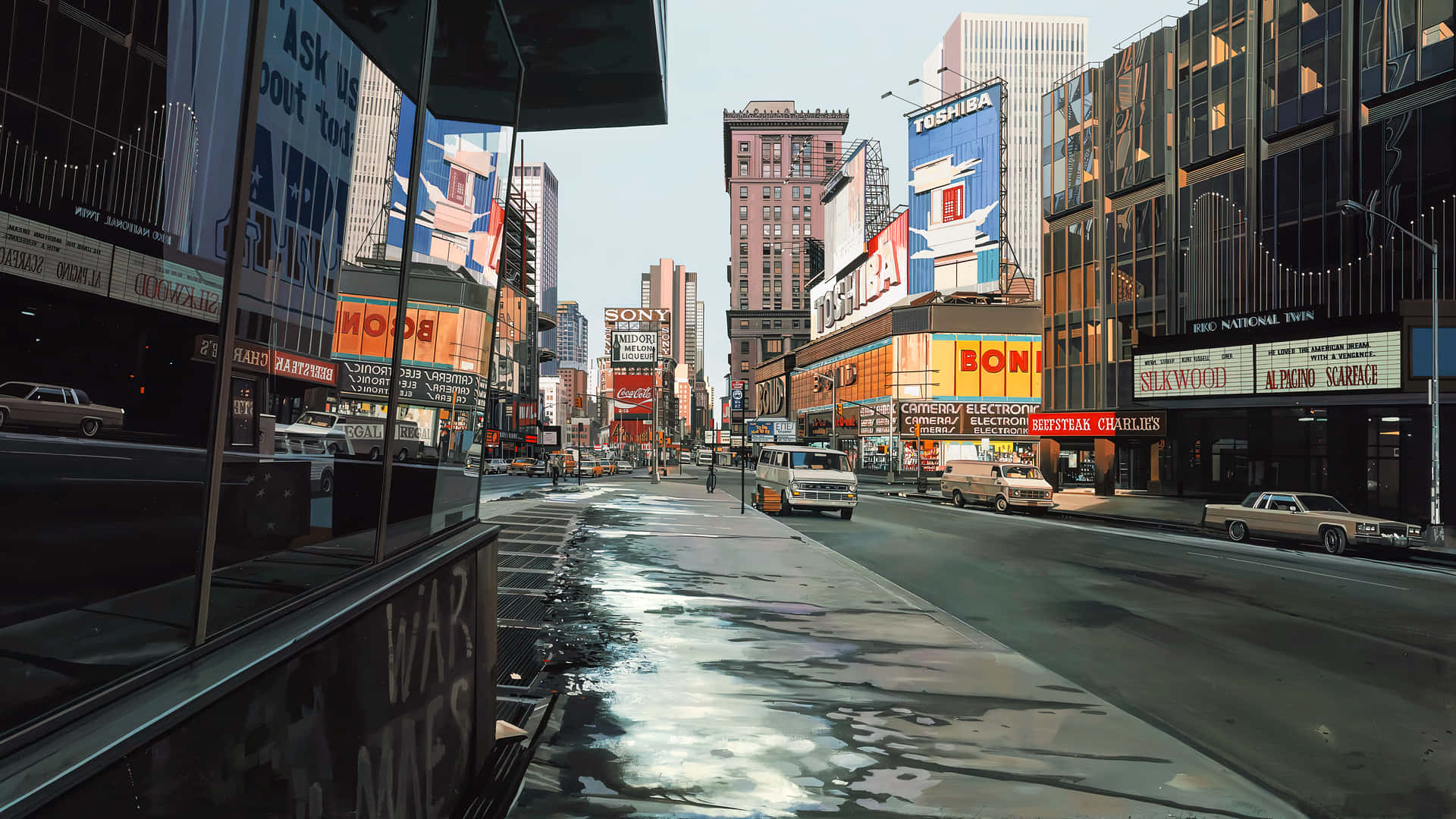 Oplevlivet I Byen, Der Aldrig Sover På Times Square, New York. Wallpaper
