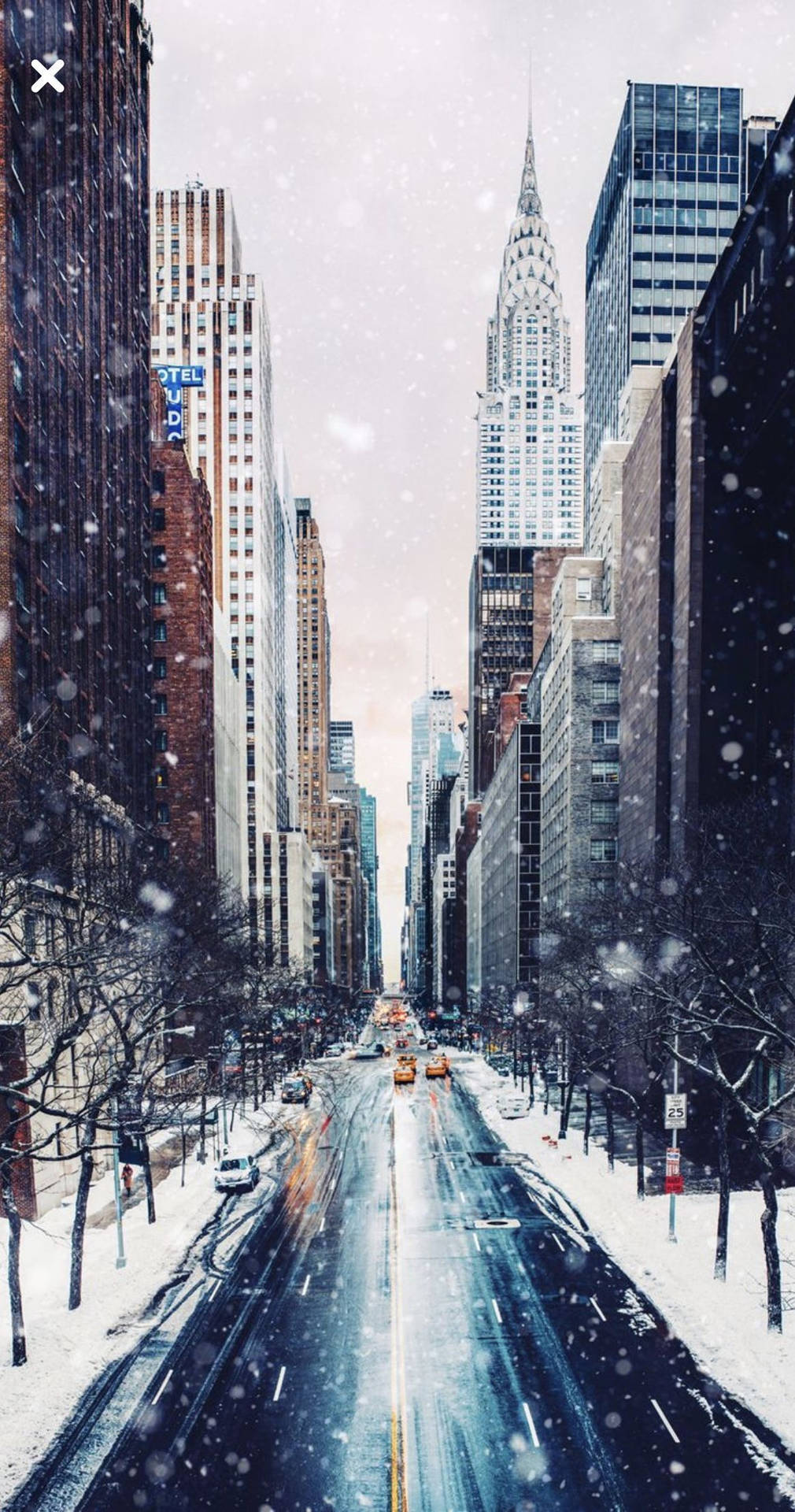 Times Square Buildings In Winter Wallpaper