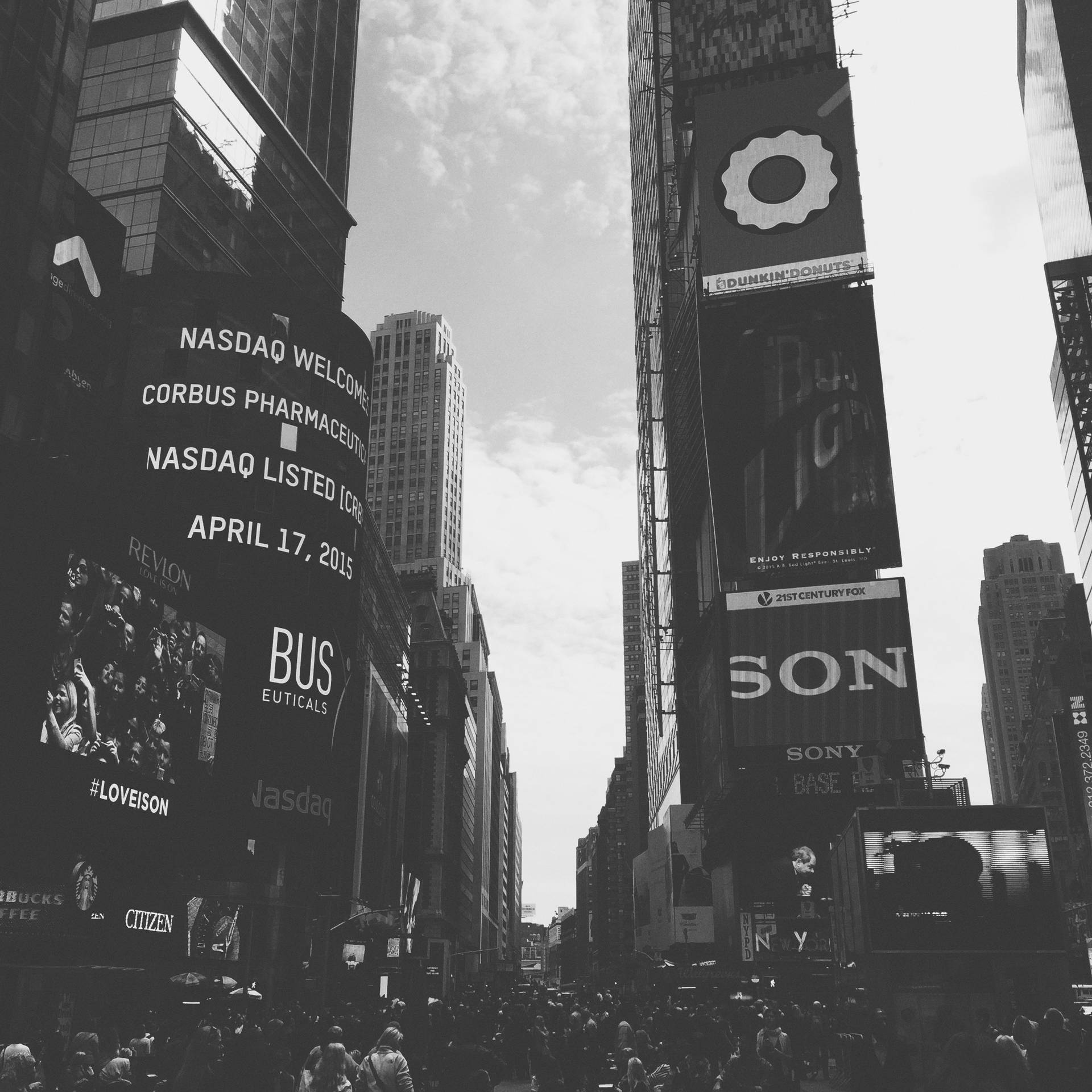 Times Square New York Black And White Wallpaper