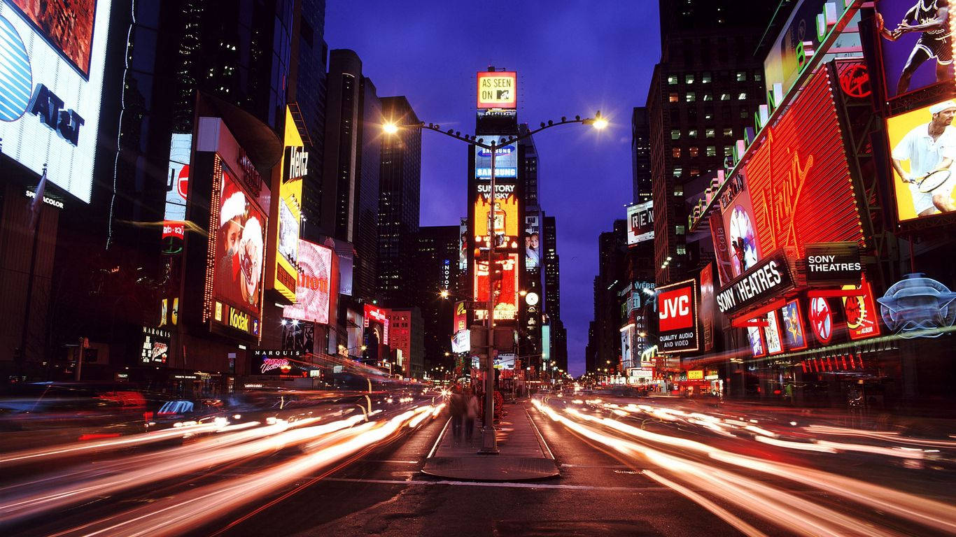 Vistanocturna De Times Square. Fondo de pantalla