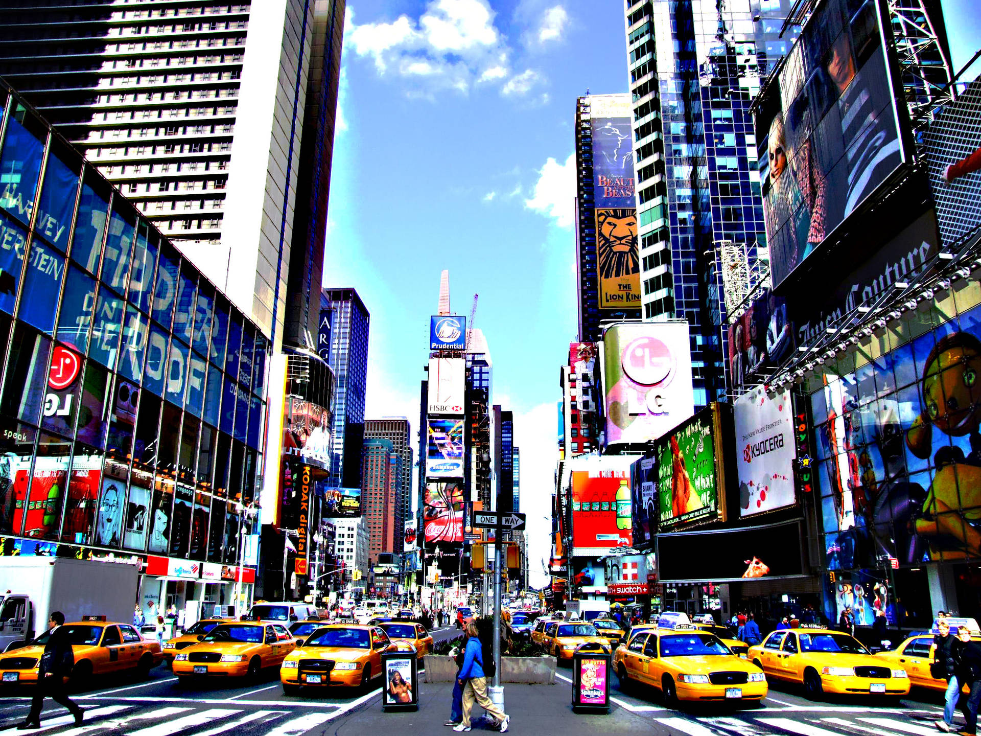 Taxisamarillos En Times Square Fondo de pantalla