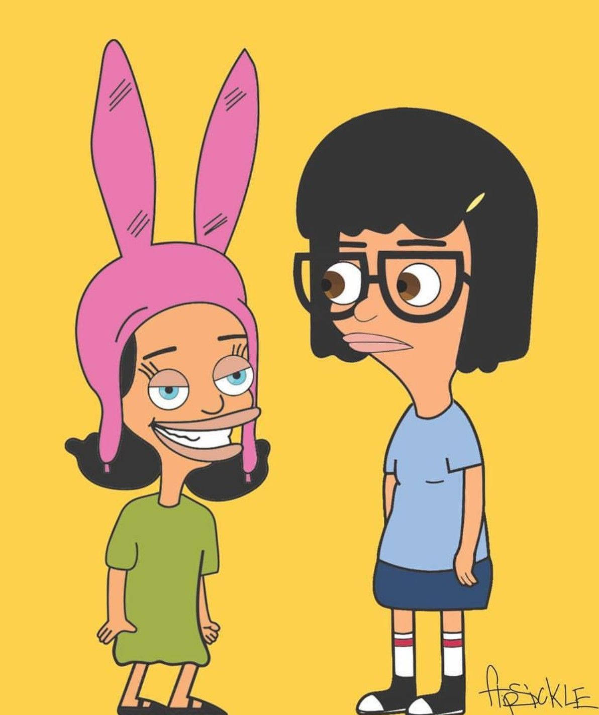 Tina Belcher And Sister Louise Wallpaper