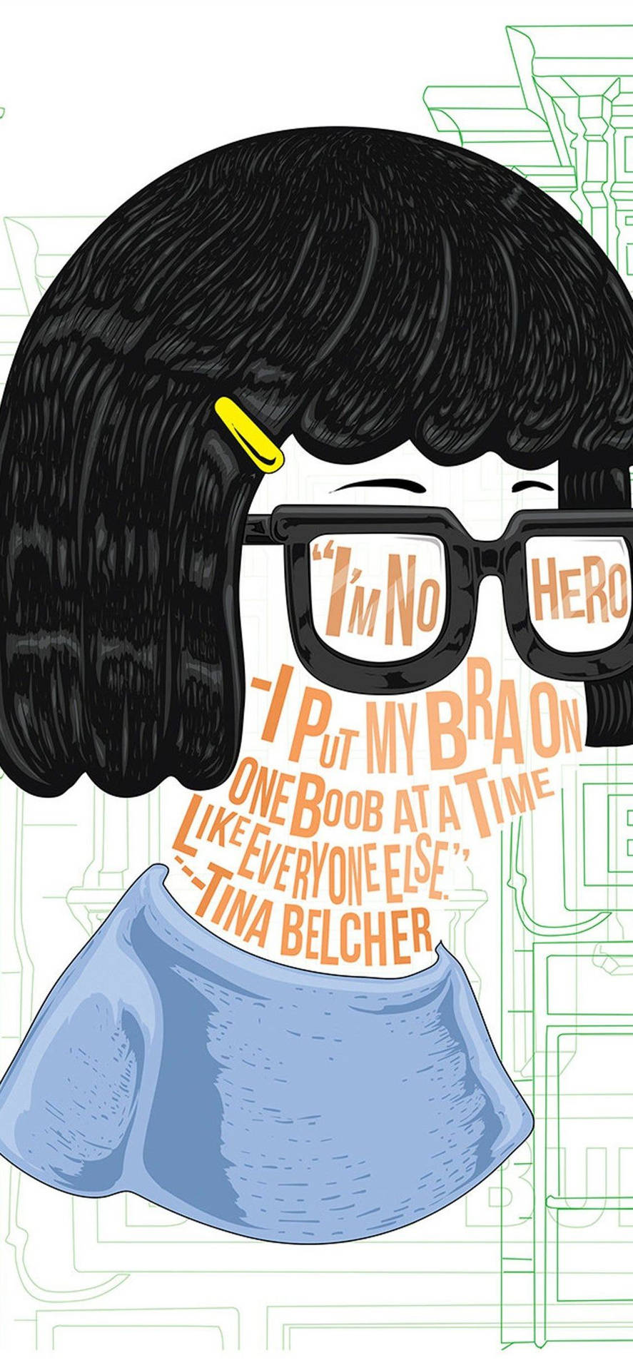 Tina Belcher Word Art Wallpaper