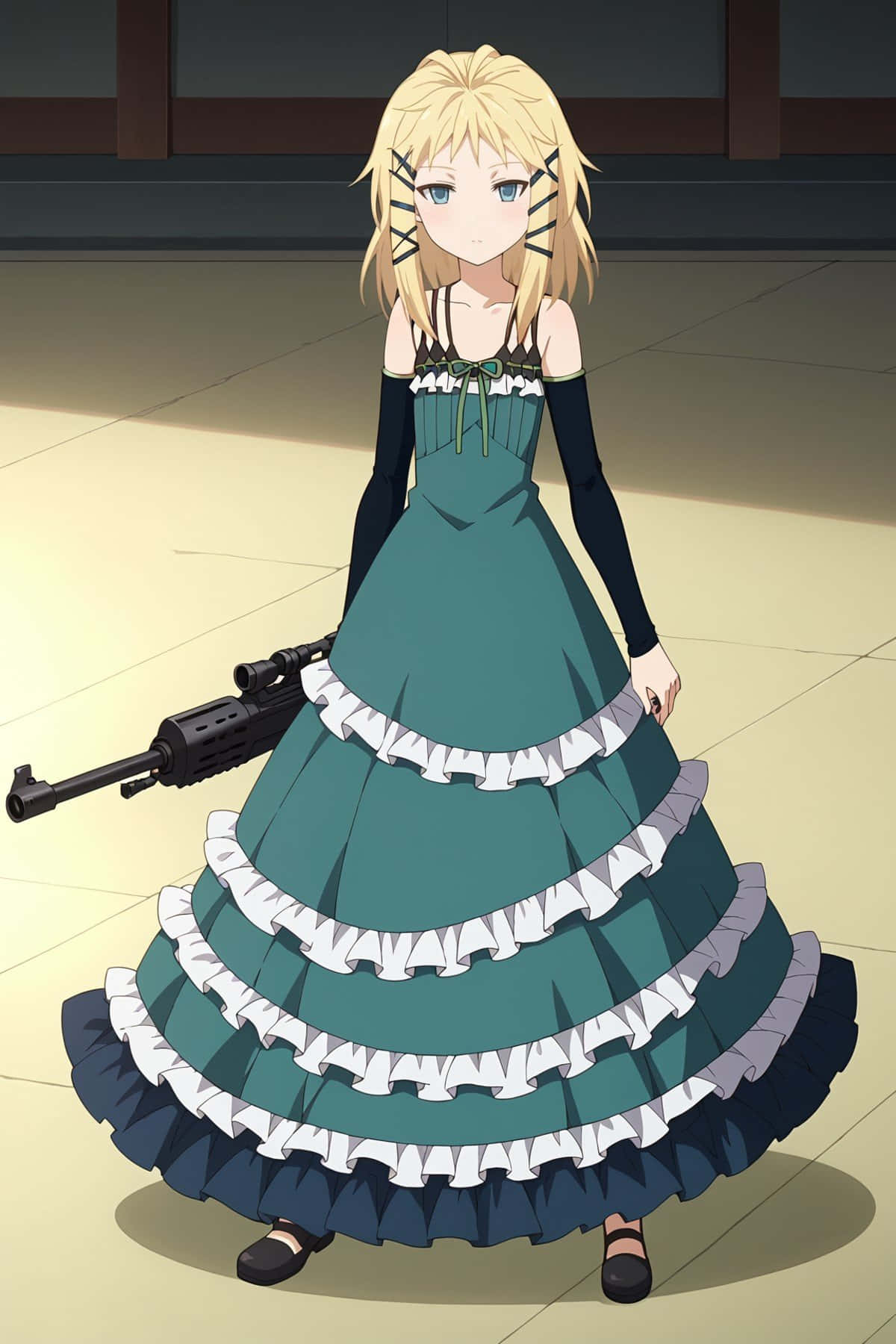 Personnage D'anime Tina Sprout Avec Un Fusil De Sniper Fond d'écran