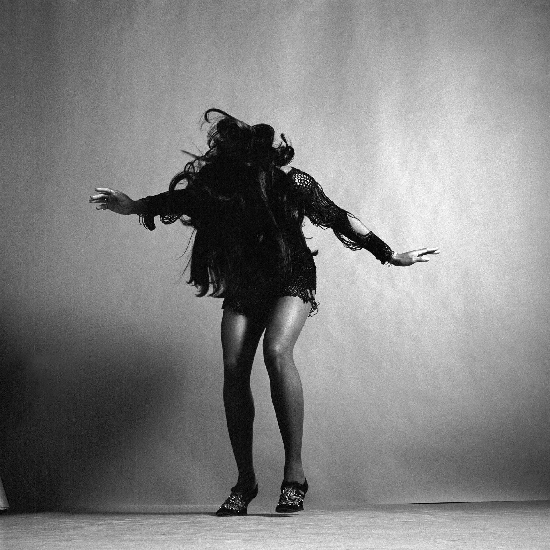 Retratoen Blanco Y Negro De Tina Turner Fondo de pantalla