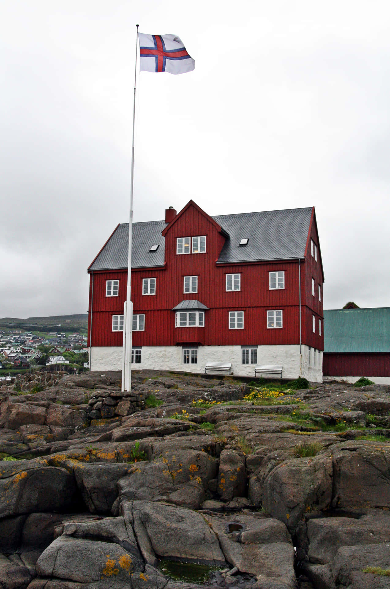 Tinganes Faroe Islands Flag Wallpaper