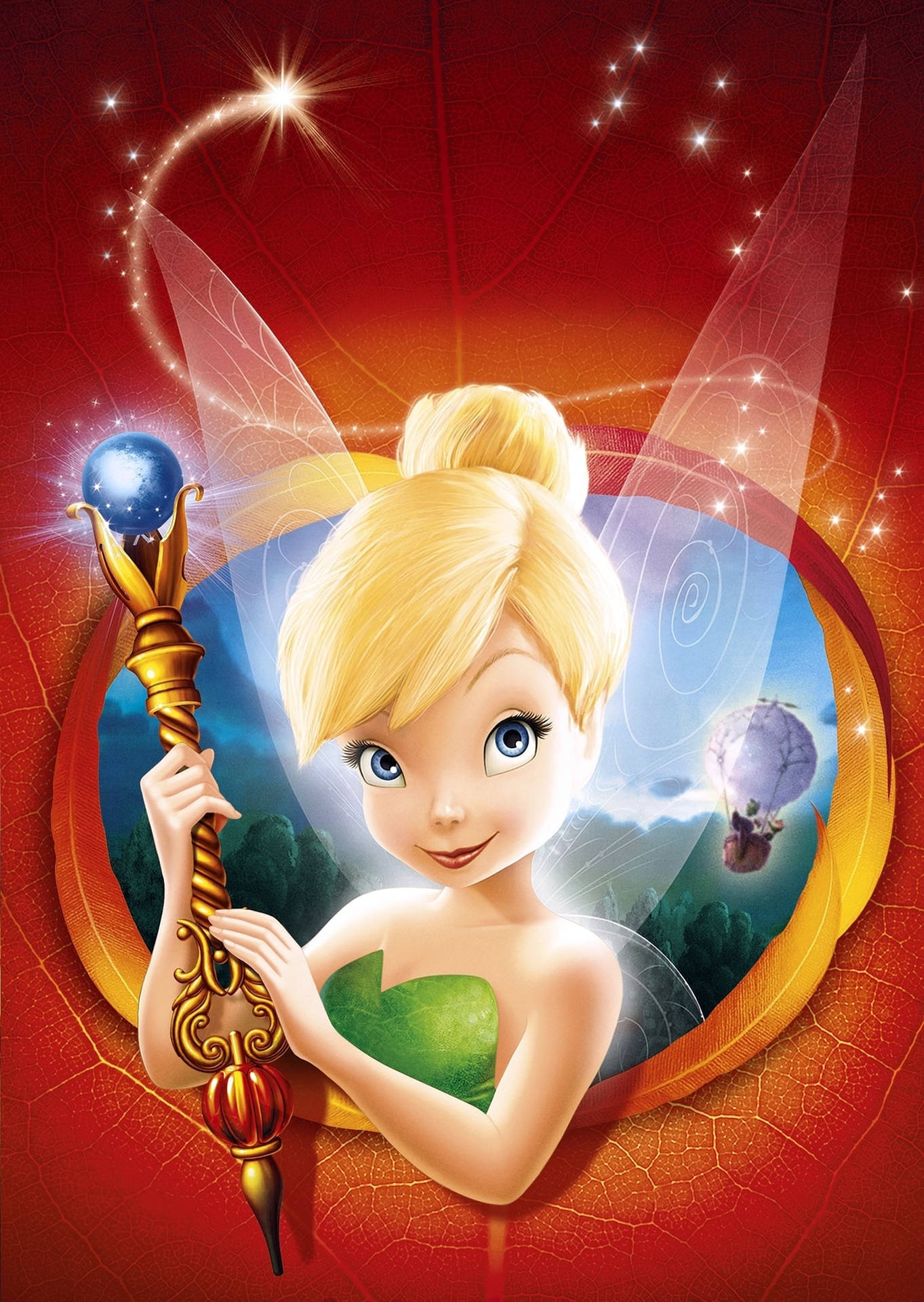 Tinker Bell Holding The Magic Staff Wallpaper
